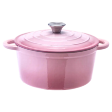 鍋寶 琺瑯鑄鐵鍋 電磁爐適用 24cm 粉紅夢境，導熱均勻保溫佳, 1個