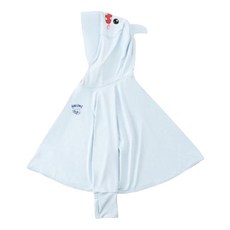 兒童涼感防曬外套, 素色款, UPF50+, M(90~100cm), 藍鯊魚