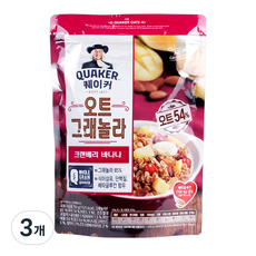 롯데제과 퀘이커 오트 그래놀라 시리얼 크랜베리바나나, 350g, 3개