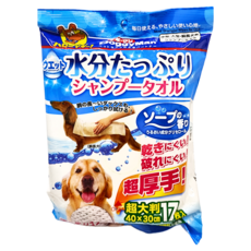 DoggyMan 多格漫 犬用乾洗澡濕巾 40 x 30cm, 17張, 1包