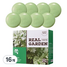 해피바스 리얼가든 사철쑥 진정 비누, 90g, 16개