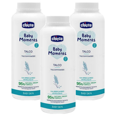 Chicco 寶貝 嬰兒植萃細緻爽身粉 150g, 適用年齡0m+, 通過皮膚科醫師臨床測試, 3罐
