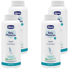 Chicco 寶貝 嬰兒植萃細緻爽身粉 150g, 適用年齡0m+, 通過皮膚科醫師臨床測試, 4罐