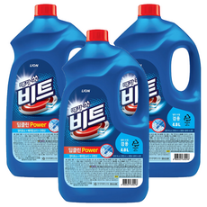 비트 딥클린 파워 일반 드럼겸용 세탁세제 리필, 3개, 4L