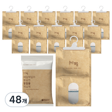 물먹는뽀송 매일매일이 뽀송한 옷장용 옷걸이형 제습제 본품, 400g, 48개