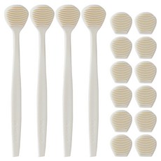 DEARCUS 舌頭兒子舌苔刷本體 白色+替換頭 3入組, 2組, 37.5克