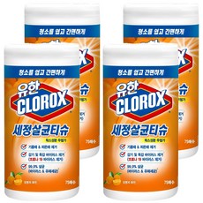크로락스 세정살균티슈 오렌지 퓨전 75매, 4개