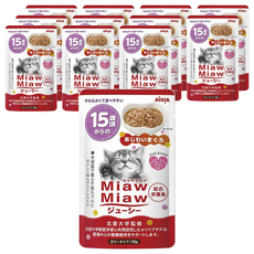 MIAWMIAW 妙喵 15歲 主食軟包, 良好食材美味幫助減壓, 提升適口性, 提高完食率, 營養滿分, 鮪魚, 70g, 12包