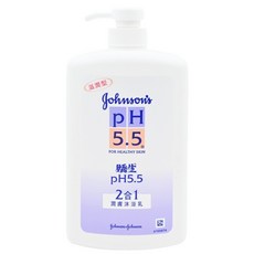 嬌生嬰兒 PH5.5 2合1潤膚沐浴乳, 溫和潔膚配方, 保濕滋潤二合一, 不含皂, 1L, 1瓶