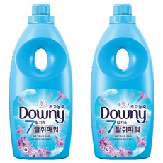 다우니 초고농축 7일지속 탈취파워 섬유유연제 레몬그라스와 라일락 본품, 1L, 2개