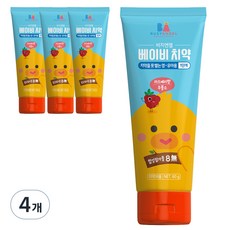 비지엔젤 무불소 유아용치약 1단계, 60g, 4개