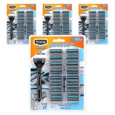 Schick 舒適牌 Quattro 4鈦製刮鬍刀 1入+替換刀片 17入組, 4組
