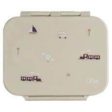 Citron 小檸檬 點心盒, 改良PCT (Tritan) / 矽膠材質, 3格間隔, 易開關鎖機構, 交通工具, 1個
