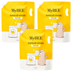 마이비 피부에 순한 유아세제 베이비코튼향 리필, 2100ml, 3개