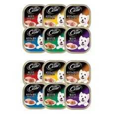 시저 버라이어티팩 반려동물 습식사료 6종 x 2p 세트, 버라이어티, 1.2kg, 1세트 1세트, 버라이어티