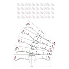 一套 5 個用於半永久眉毛設計的貼紙尺, 混合型, 1組
