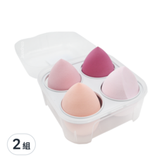 MAFFICK 美妝蛋組 4入 水蜜桃色, 快速完妝, 附收納盒, 水蜜桃色系, 2組
