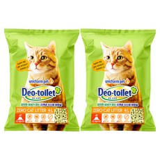 유니참데오토일렛 사막화방지 고양이 모래, 4L, 2개
