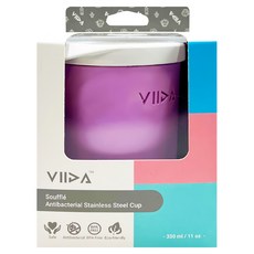 VIIDA Souffle 304L抗菌不鏽鋼杯, 330 ml / 11 oz, 紫色, 1個, 330ml