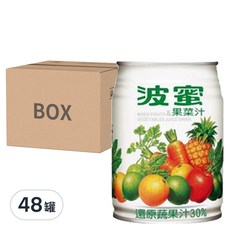 波蜜 果菜汁 30%還原蔬果汁, 240ml, 48罐
