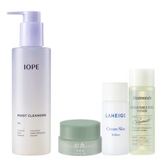 아이오페 모이스트 클렌징오일 200ml + 아모레퍼시픽 기초케어 3종, 1세트