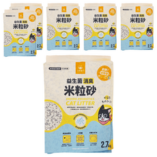 DOG CAT STAR 汪喵星球 益生菌消臭豆腐砂 米粒型, 2.7kg, 6袋