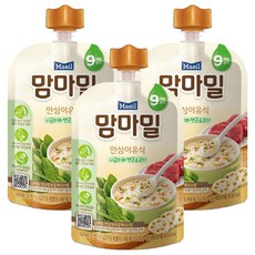맘마밀 안심 이유식 9개월부터, 시금치와 연근소고기, 100g, 3개