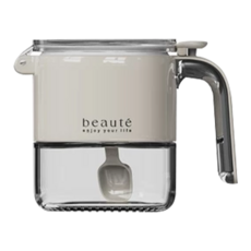 beauté 密封調味罐, PET+矽膠圈+玻璃材質, 暖白灰/淺沙黃/淺灰綠, 1個