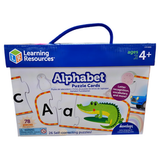Learning Resources 大小寫字母拼圖卡 Set, 26個自我修正拼圖, 字母識別和詞彙, 1組