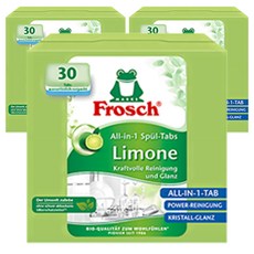 Frosch 德國小綠蛙 洗碗機多效合一環保洗碗錠 檸檬清香, 540g, 3個