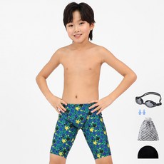 아쿠아티카 남아용 수영복 AQA203 + 일반용수경 + 귀마개 + 스판수모 + 비닐팩 세트