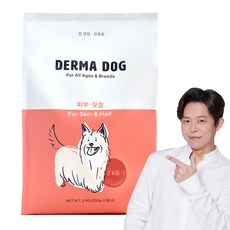 더마독 가수분해 단백질 강아지 애견 연어 오리 건강사료, 피부/털, 2kg, 1개