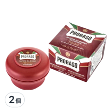 PRORASO 紅標 刮鬍皂 檀香，含乳木果油和檀香油, 150ml, 2個