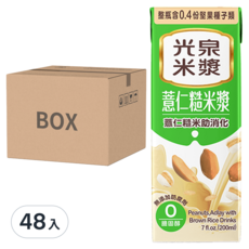 光泉 薏仁糙米漿, 整顆焙烤花生研磨, 含0.4份堅果種子, 助於消化, 24入, 200ml, 48入