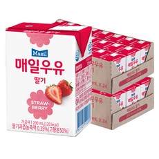 매일유업 멸균우유 딸기, 200ml, 48개, 딸기우유