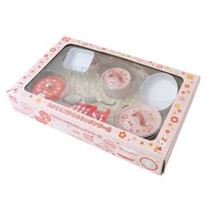 Usamomochan 萌兔桃桃 小花廚具組 家家酒玩具, 廚具可收納 45x28x7cm