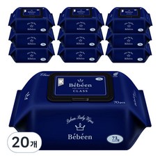 Bebeen 클래스 영유아물티슈 캡형, 73g, 70개입, 20개 73g, 70매, 20개
