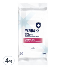 크리넥스 안심 물티슈 휴대형, 10매, 4개