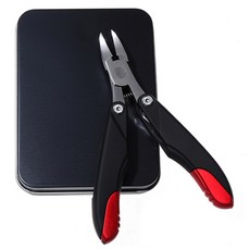 플라카 손톱깍이 발톱 접이식 니퍼 큐티클 커터 페디큐어 핸드 풋 케어 도구, RED BLACK, 1개