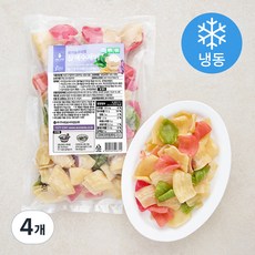 네니아 유기가공식품 인증 우리밀 삼색수제비 (냉동), 4개, 500g