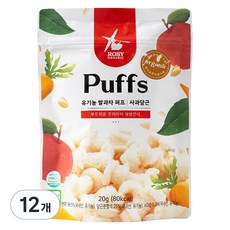 로지오가닉 유기농 쌀과자 시작 퍼프, 12개, 사과당근, 20g