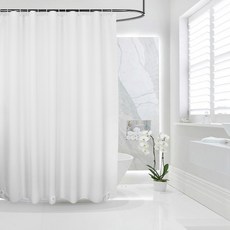 Maison Bell半透明浴簾+浴簾環 12入組, 1組, 白色