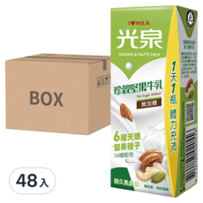 光泉 珍穀堅果牛乳, 6種天然堅果種子 14種穀物 無加糖 24入, 200ml, 48入