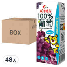光泉 果汁時刻 100%葡萄綜合果汁, 西班牙葡萄使用, 無加糖 無色素 無香料, 200ml x 24入, 48入