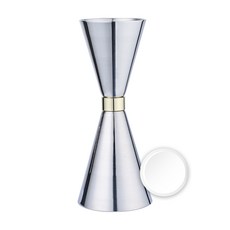 KALDIN Double Side Hometeng Cocktail Goldring Jigger 30 45ml + 氧氣泡套組, 1套, 銀色 金色