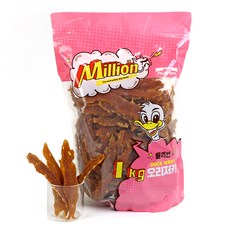 파미데이즈 강아지 밀리언 오리저키 대용량 간식, 오리, 1kg, 1개 - 파미나멧돼지