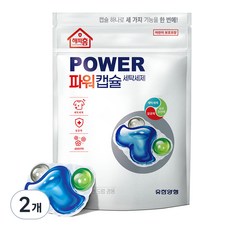 해피홈 파워캡슐 트리플 세탁세제 베이비파우더, 2개, 32개입