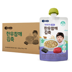 BEBECOOK 寶膳 7個月以上孩童粥, 韓牛芝麻海苔口味, 100g, 10入