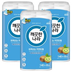 깨끗한나라 아껴쓰는 키친타올, 8개입, 3개 140매, 24개