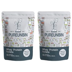 PUREUNBIN WPI分離乳清蛋白粉 粉, 500g, 2個